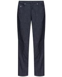 Emporio Armani - Drawstring Logo Tapered Jeans - Lyst