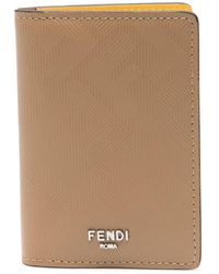 Fendi - Ff-patterned Leather Card Holder - Lyst