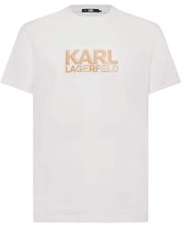 Karl Lagerfeld - Logo-embossed Cotton T-shirt - Lyst