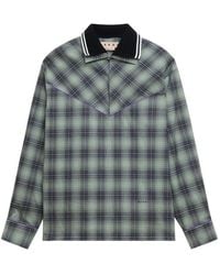 Marni - E Light Checked Poplin Shirt With Contrast Piping - Lyst