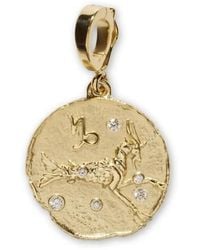 Azlee - 18Kt Small Of The Stars Capricorn Pendant Charm - Lyst