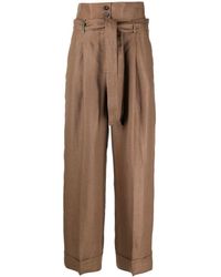 Peserico - High-waisted Cropped Trousers - Lyst