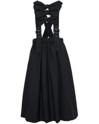 Noir Kei Ninomiya - Bow-Detail Cross-Back Midi Dress - Lyst