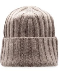 Cruciani - Ribbed-Knit Cashmere Beanie Hat - Lyst