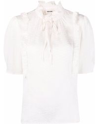 Zadig & Voltaire - Tie-neck Ruffled Blouse - Lyst