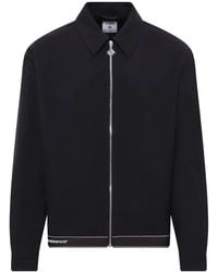 CASABLANCA - Logo-Embroidered Zip-Up Jacket - Lyst