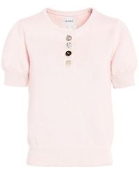 Barrie - Cotton And Cashmere Top With Jewelled Buttons - Lyst