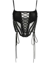 Monse - Lace-Up Sheer Bustier Top - Lyst