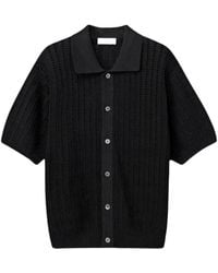DUNST - Crochet-Knit Collared Cardigan - Lyst