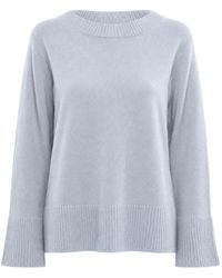 Malo - Ribbed-Trim Long-Sleeve Sweater - Lyst