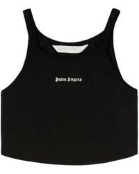 Palm Angels - Bestickte Logo -Ernteoberseite mit - Lyst