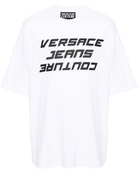 Versace - Logo-stamp Cotton T-shirt - Lyst