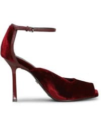 Lola Cruz - Velvet Open-Toe Sandals - Lyst