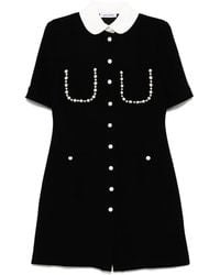 Dice Kayek - Vestido tubo con cuello Peter Pan y manga corta - Lyst