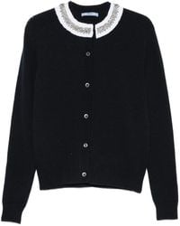 Prada - Crystal-Embellished Ruffled-Collar Cardigan - Lyst