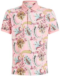 Etro - Paisley-print Cotton Polo Shirt - Lyst