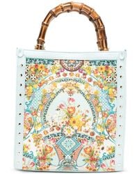 CAMILLA - North South Floral-Print Bamboo-Handle Tote Bag - Lyst