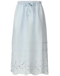 Fabiana Filippi - Eyelet Drawstring Midi Skirt - Lyst