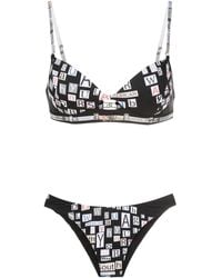 Amir Slama - Text-Print Cut-Out Bikini - Lyst