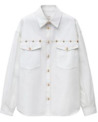Versace - Chemise En Popeline De Coton À Détail Brodé - Lyst