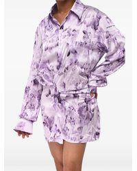 Off-White c/o Virgil Abloh - Floral-Print Twisted-Waist Mini Dress - Lyst