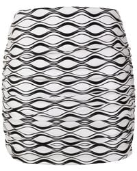 Amir Slama - Ruched Wave-Print Mini Skirt - Lyst