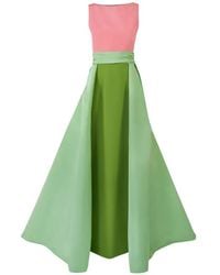 Carolina Herrera - Color-Blocked Column Gown With Overskirt - Lyst