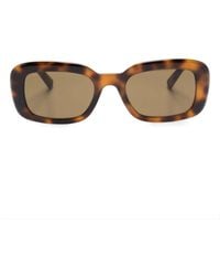 Saint Laurent - Tortoiseshell-Effect Rectangle-Frame Sunglasses - Lyst