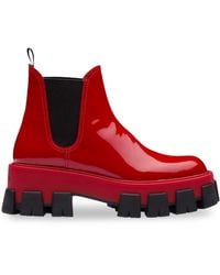 prada patent leather booties