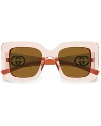 Gucci - Interlocking G Squared-Frame Sunglasses - Lyst