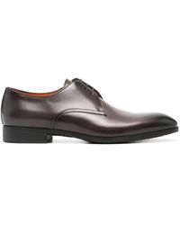 Santoni - Round-toe Leather Oxford Shoes - Lyst