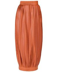 ROWEN ROSE - Pleated Balloon Midi Skirt - Lyst