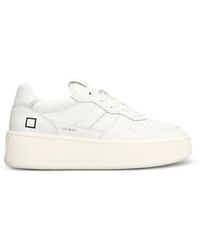 Date - Court Platform Leather Sneakers - Lyst