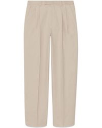 Gucci - Logo-embroidered Cotton Tailored Trousers - Lyst