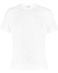 Courreges - Logo-Embroidered Perforated Cotton T-Shirt - Lyst