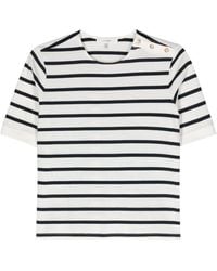 FRAME - Striped Organic Cotton T-shirt - Lyst