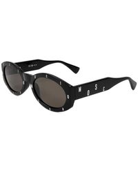 Moschino - Logo-Print Oval-Frame Sunglasses - Lyst