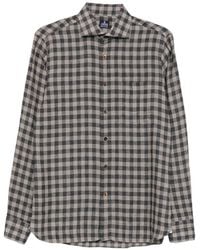 Truzzi - Gingham-Check Long-Sleeve Shirt - Lyst