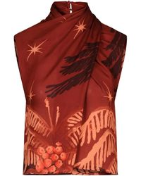 Johanna Ortiz - Gedrapeerde Top Met Print - Lyst