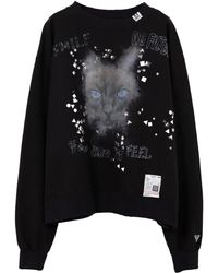 Maison Mihara Yasuhiro - Cat-Print Embellished Sweatshirt - Lyst