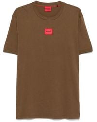 HUGO - Logo-Embroidered Cotton T-Shirt - Lyst