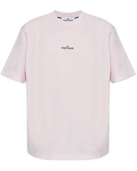 Stone Island - Camiseta de algodón con logo estampado - Lyst