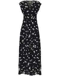 Alysi - V-Neck Print Midi Dress - Lyst