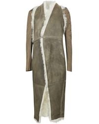 Rick Owens - Cyclops Shearling-Trim Panelled Coat - Lyst
