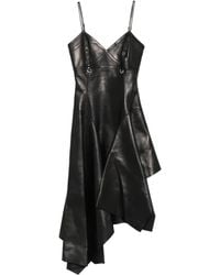 McQueen - Leather Asymmetrical Dress - Lyst