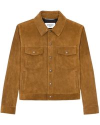 Saint Laurent - Chaqueta De Piel De Becerro Con Botones - Lyst