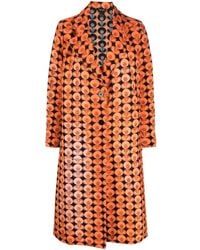 Avant Toi - Graphic-print Single-breasted Coat - Lyst