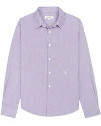 Sporty & Rich - Logo-Embroidered Striped Cotton Shirt - Lyst