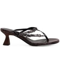 Miista - Abisai Buckled Snakeskin-Effect Sandals - Lyst