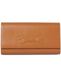 Elisabetta Franchi - Logo-Embossed Leather Clutch Bag - Lyst